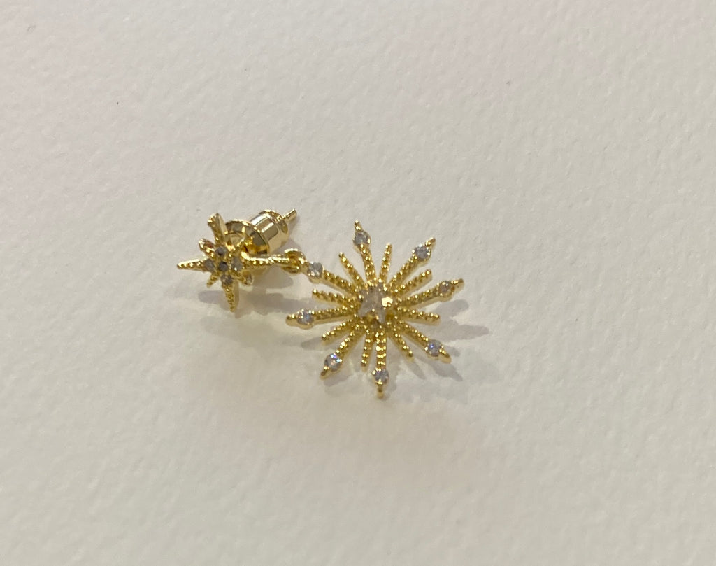 Ashiana gold earrings. Double starburst stud