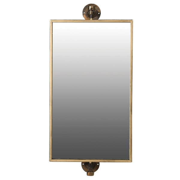 Gold pivoting wall mirror