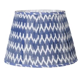 Blue and White Pleated Lampshade