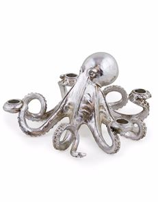 Silver octopus candle stick