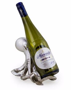 Silver octopus wine holder