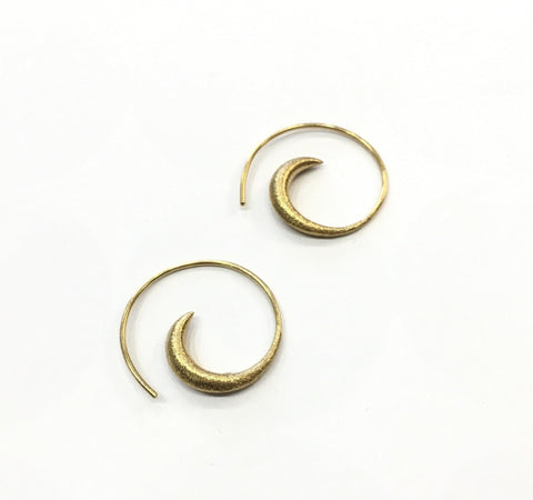 Gold Earrings, spiral