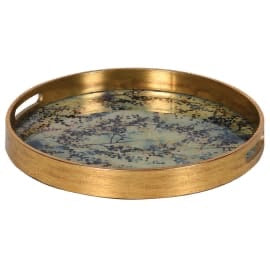 Round Gold and Blossom Effect Tray