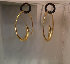 Gold Earrings, spiral